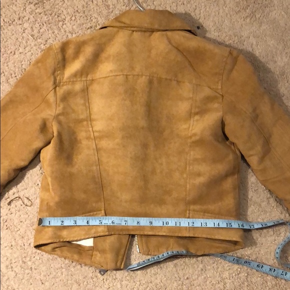 Moto faux suede leather biker jacket sz 2 like new - Picture 7 of 10